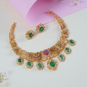Exquisite Enchanting Pachi Gold Necklace Set
