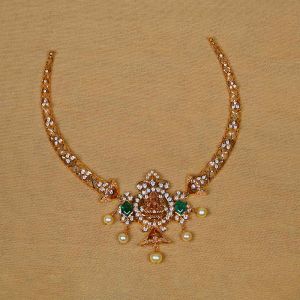 Radiant Pachi Work Gold Lakshmi Kante