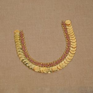 Blooming Ruby Gold Lakshmi Kasu Necklace 110VG8161