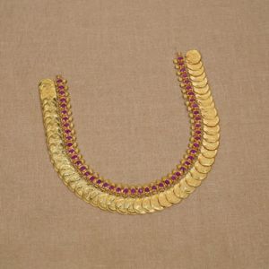 Magnificent Ruby And Gold Lakshmi Kasu Necklace 110VG8292