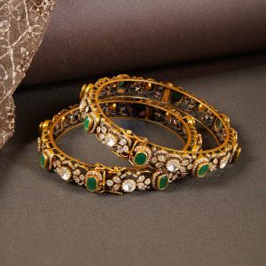 Classic Victorian Emerald Gold Bangles