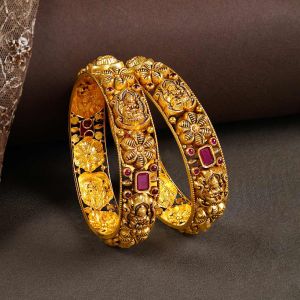 22Kt Antique Gold Bridal Lakshmi Bangles