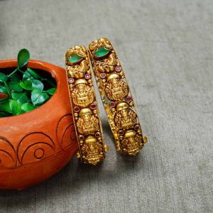 Antique Gold Ashtalakshmi Nakshi Bangles 125MHOJA17716-125MHOJA17718