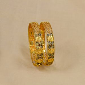 22Kt Gold Antique Geru Bangles 125VG1839-125VG1842