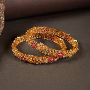 Majestic Petal Luxe Gold Bangles