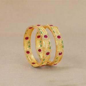 22Kt Radiant Bloom Kids Gold Bangles 16VO7727-28