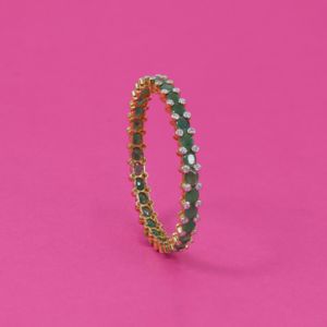 18Kt Entrancing Emerald Diamond Bangles 173VG1376