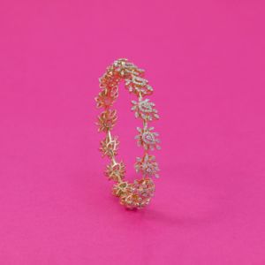 18Kt Whimsical Floral Diamond Bangles 173VG1852