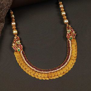 Auspicious Lakshmi Kasu Gold Bridal Necklace