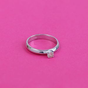 14Kt White Gold Solitaire Diamond Ring 483VA1077