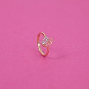 14Kt Sleek One Wing Butterfly Diamond Ring 483VA1316