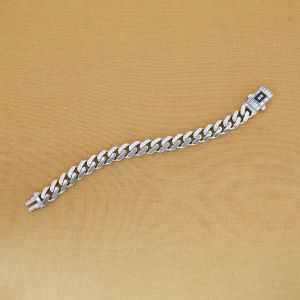 18Kt White Gold Cuban Link Bracelet 492VA1989