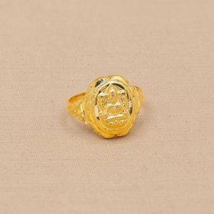 22Kt Plain Gold Lakshmi Devi Finger Ring 93MHOBA359