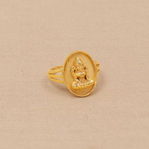 Dainty Lakshmi Devi Gold Finger Ring 97VN7930