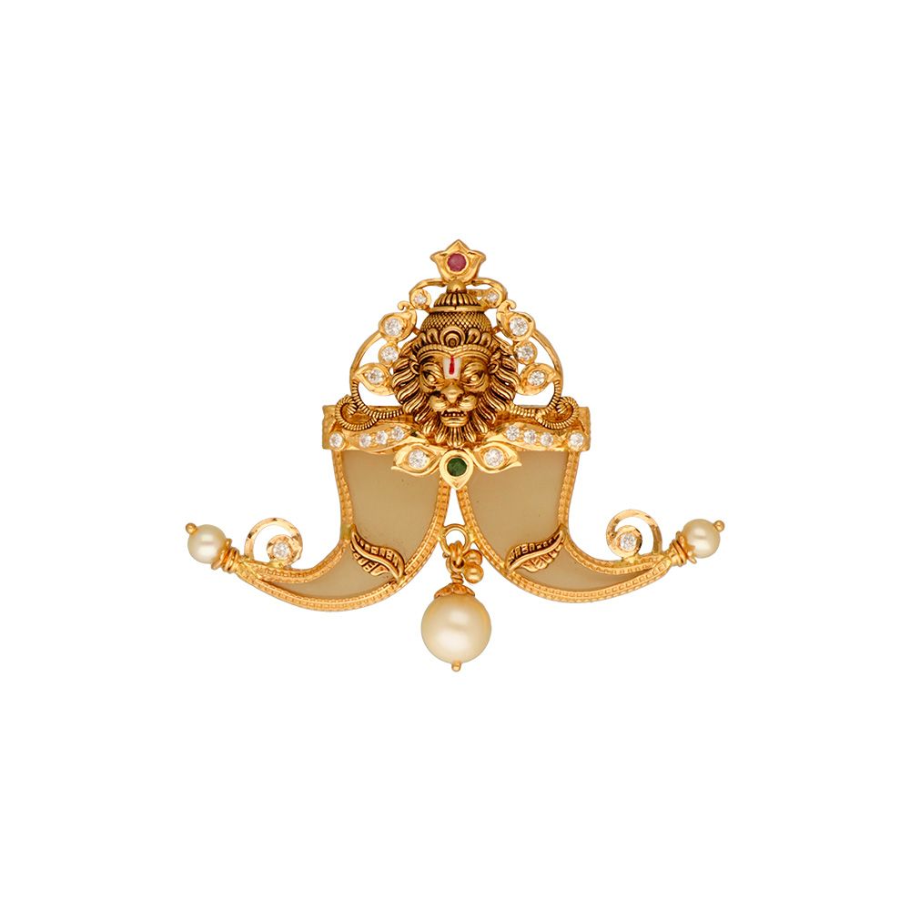 Narasimha Swamy Tiger Nail Gold Pendant 115VG1583