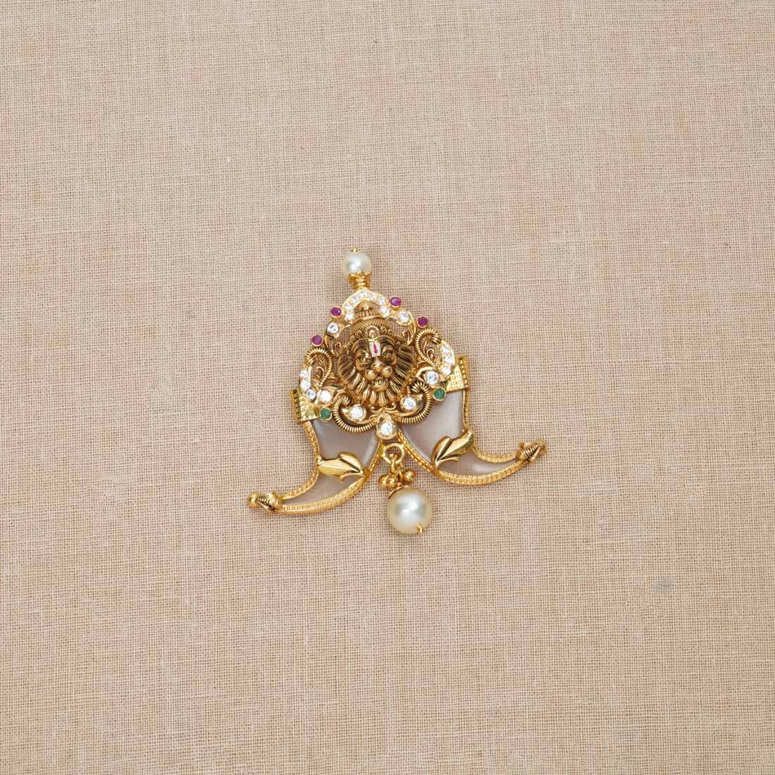 22Kt Gold Narasimha Swamy Puligoru Pendant 115VG1584